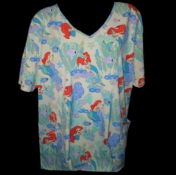 Little Mermaid Scrub Top by Disney - Picture 1 of 4